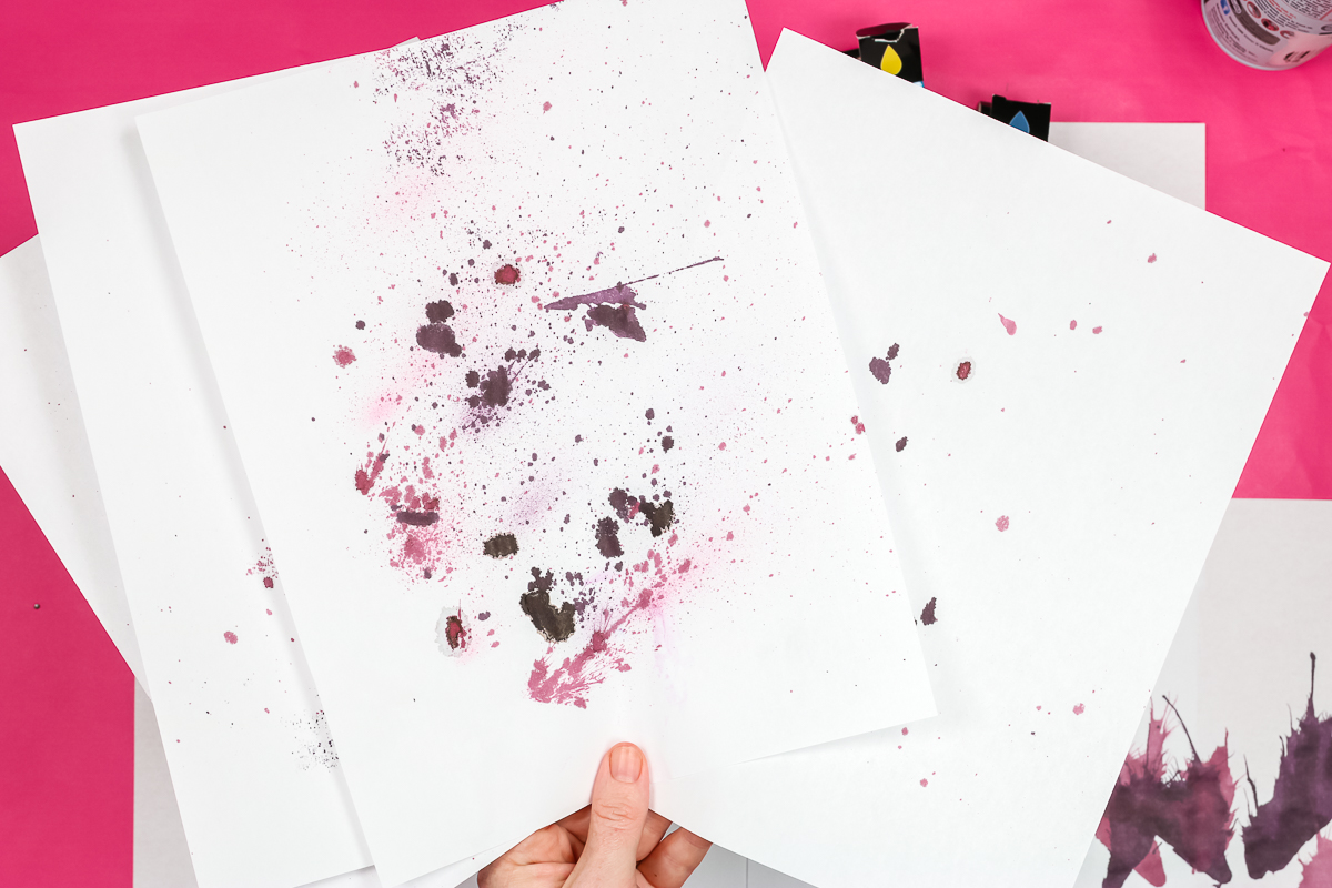 splatter painting with sublimation ink