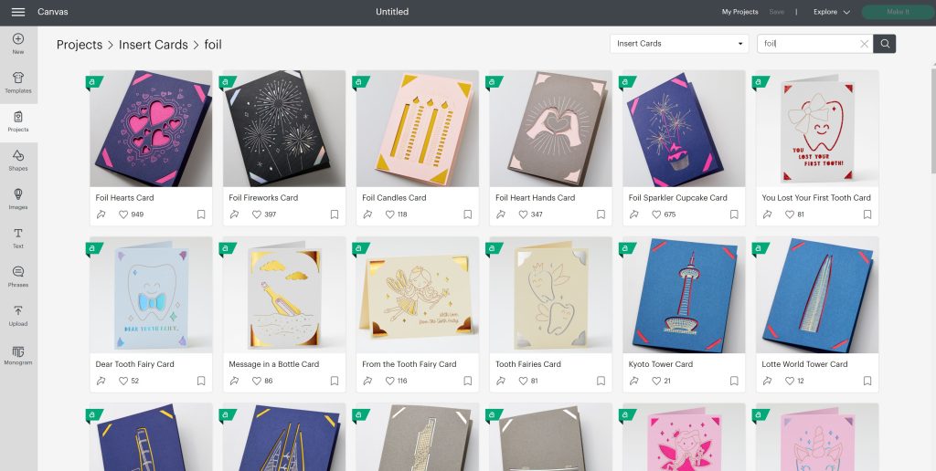 foil insert card cricut projects