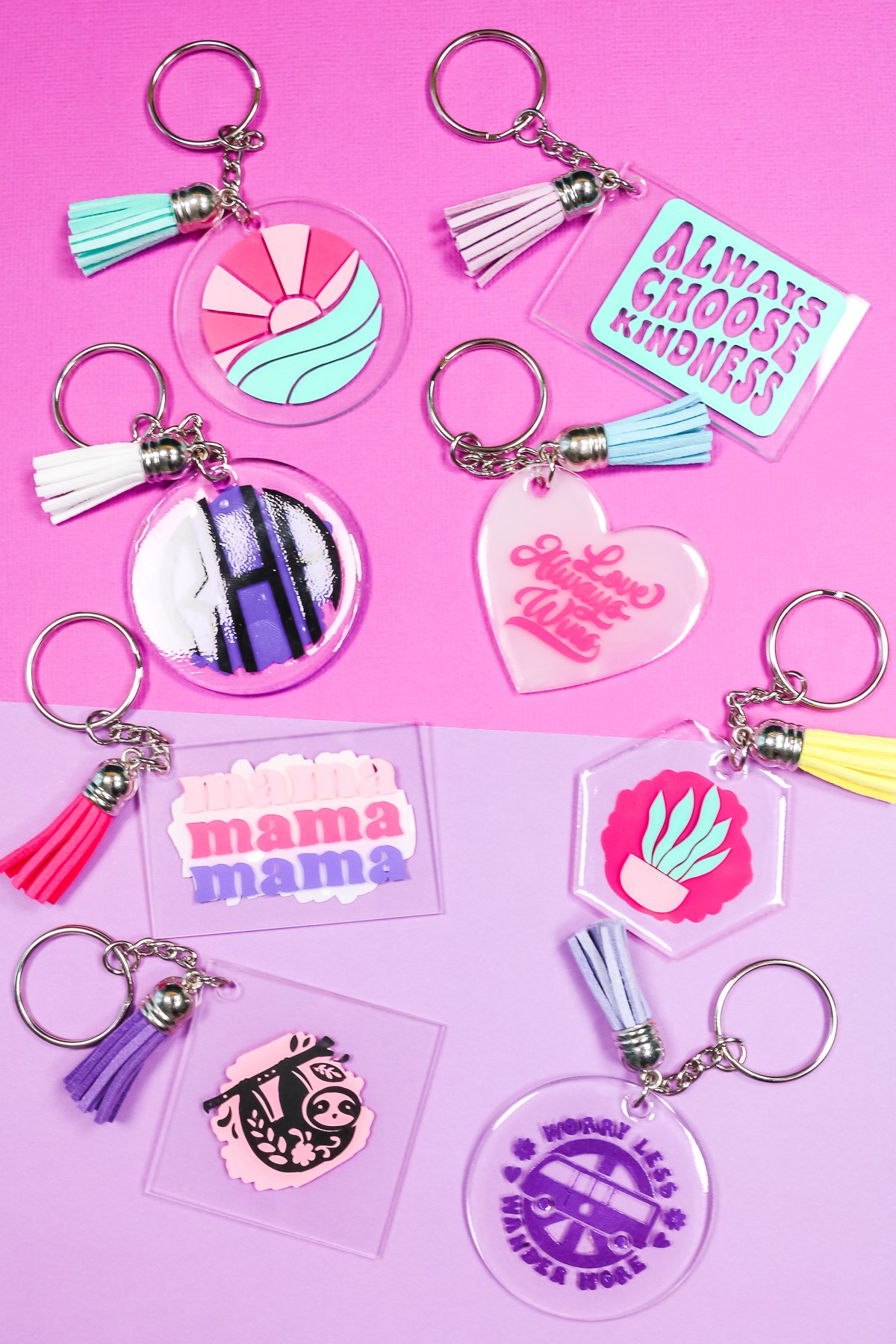 Cricut Keychains - various styles