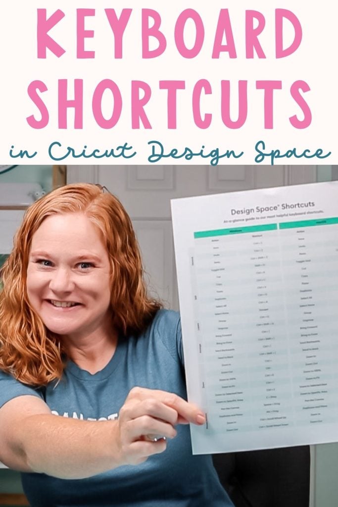 Keyboard shortcuts in Cricut Design Space.