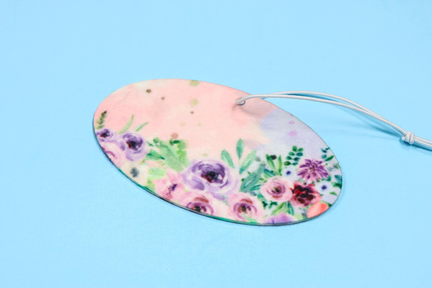 Completed sublimation air freshener.