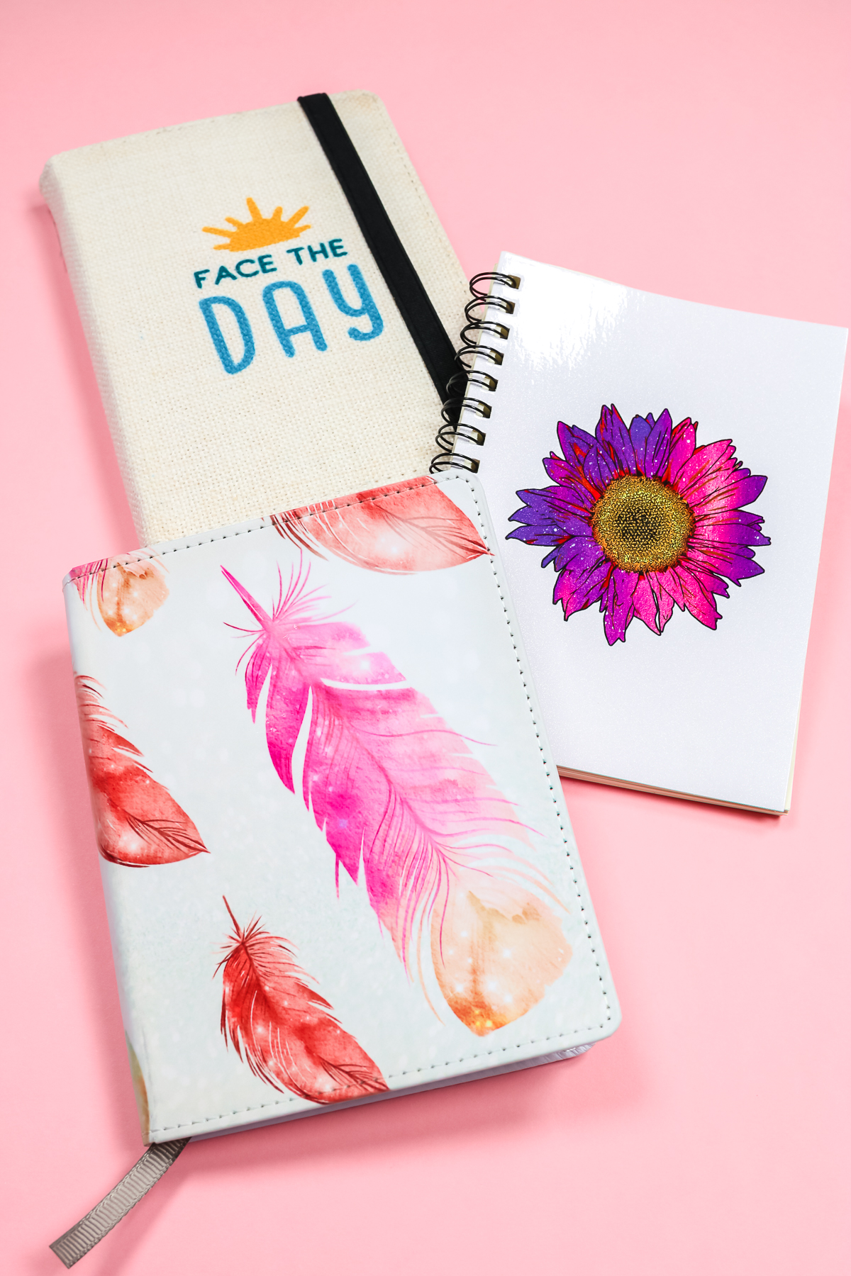 notebooks with sublimation prints applied