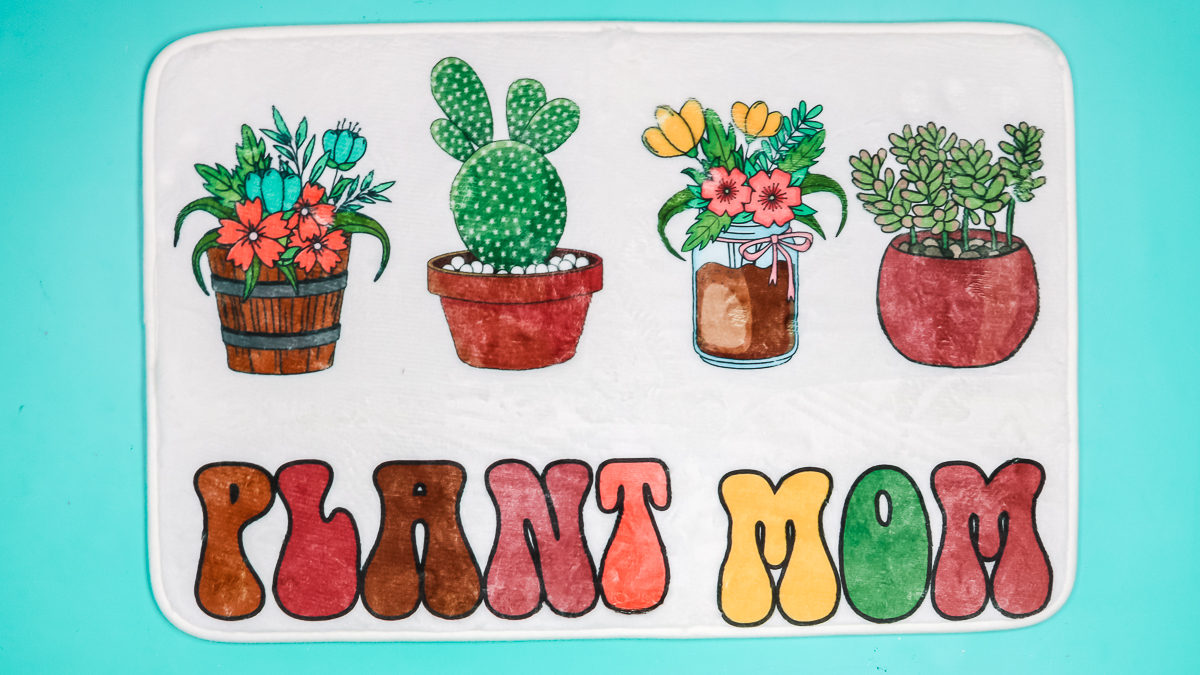 Plant mom full sublimation door mat.