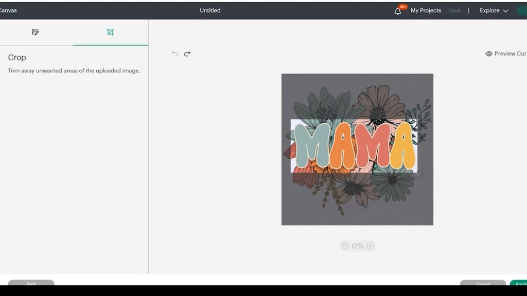 cropping image in cricut design space