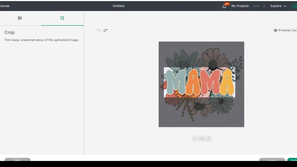 cropping image in cricut design space