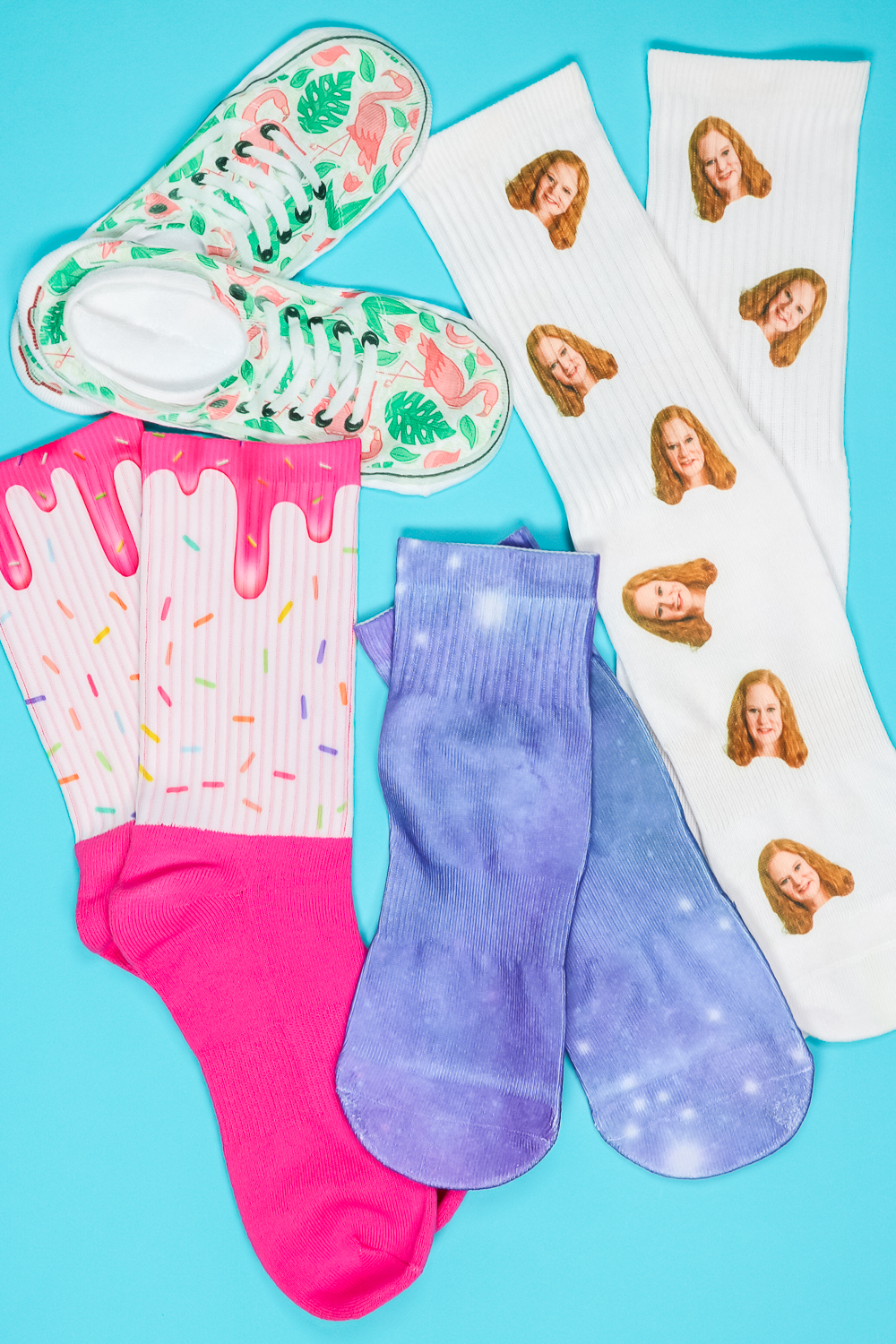 Variety of sublimation socks finished.