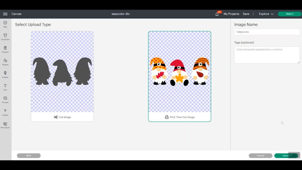 uploading a print then cut image in cricut design space