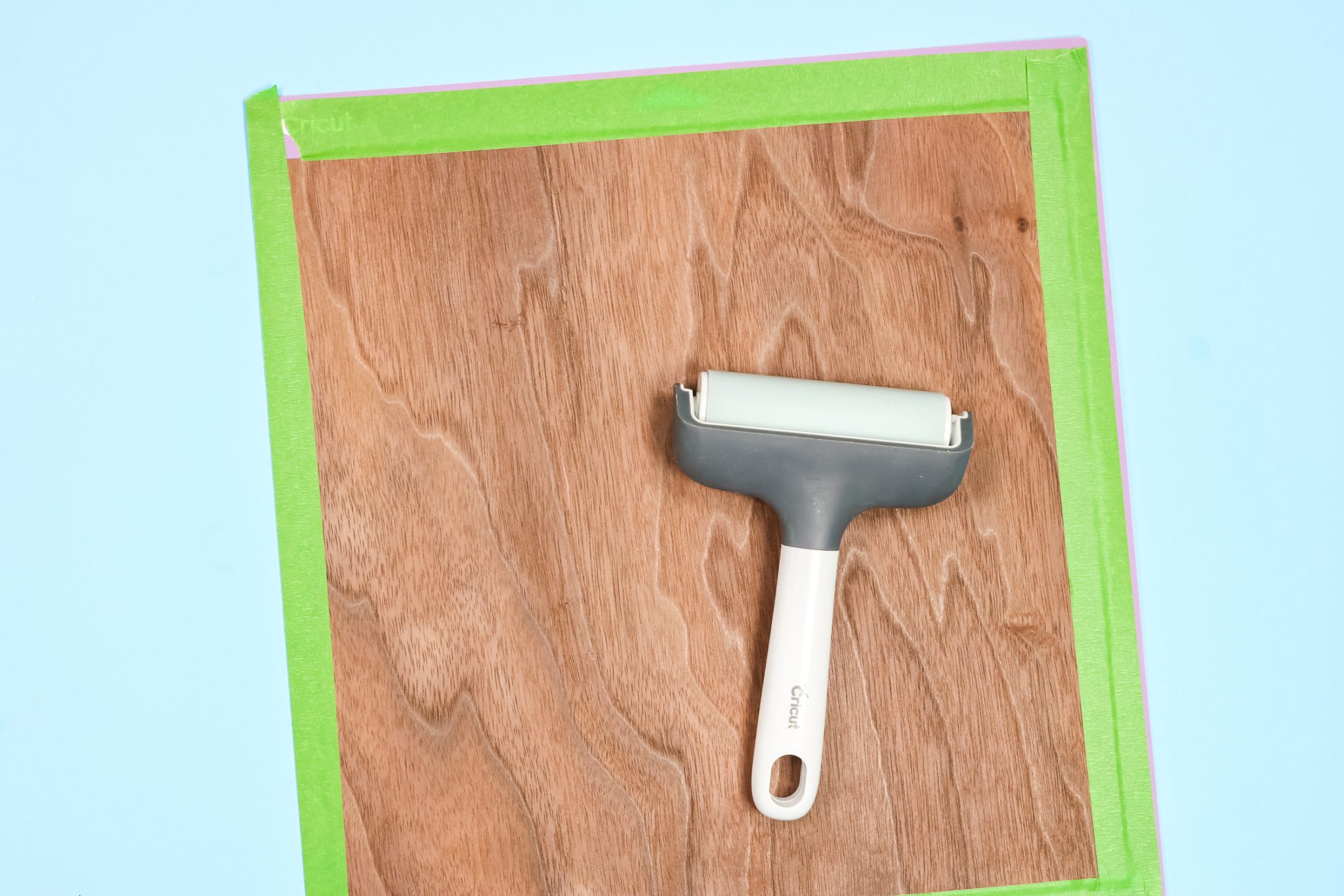 adding wood veneer to a cricut mat