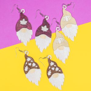 DIY earrings made from wood veneer