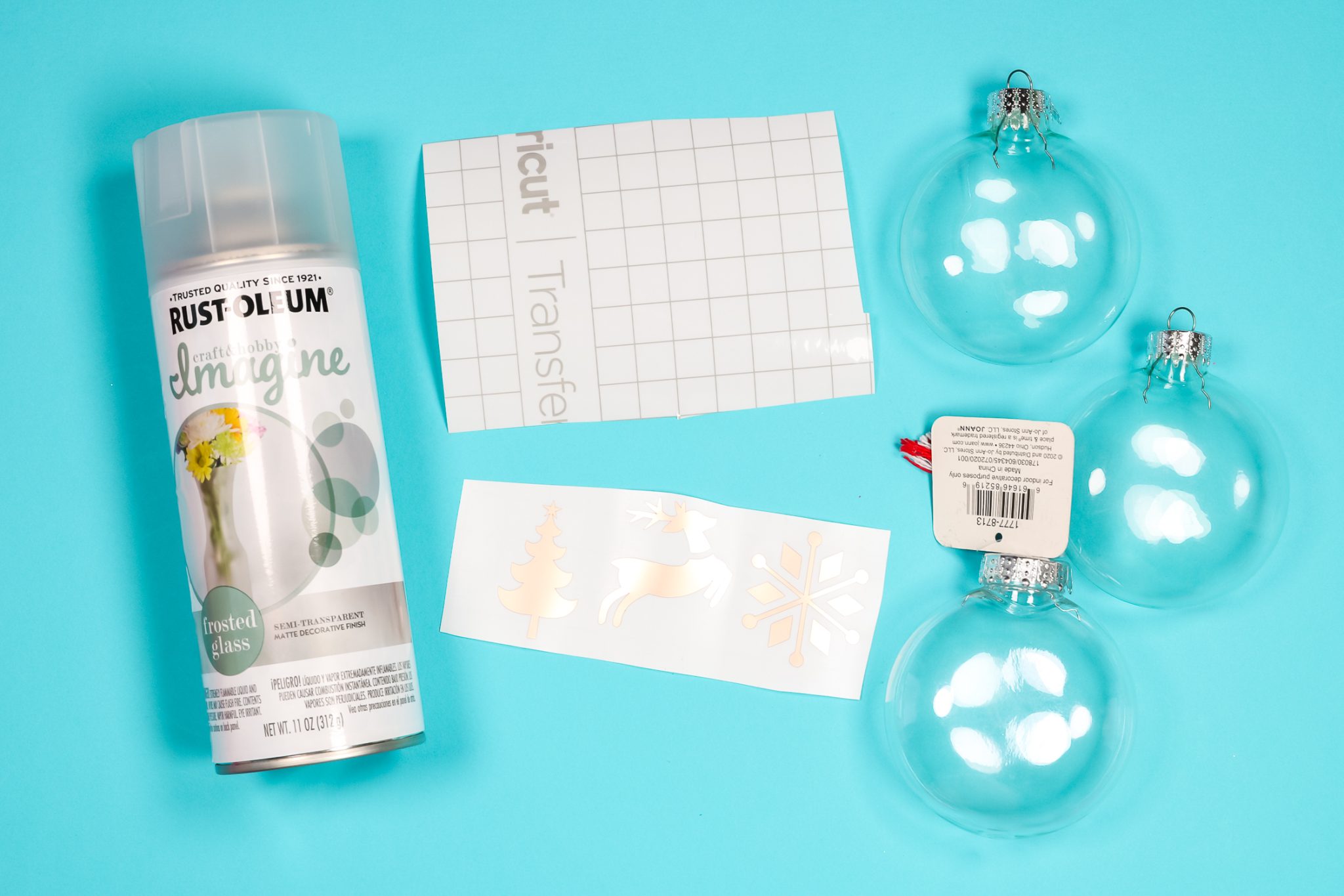 supplies to make frosted glass christmas ornaments