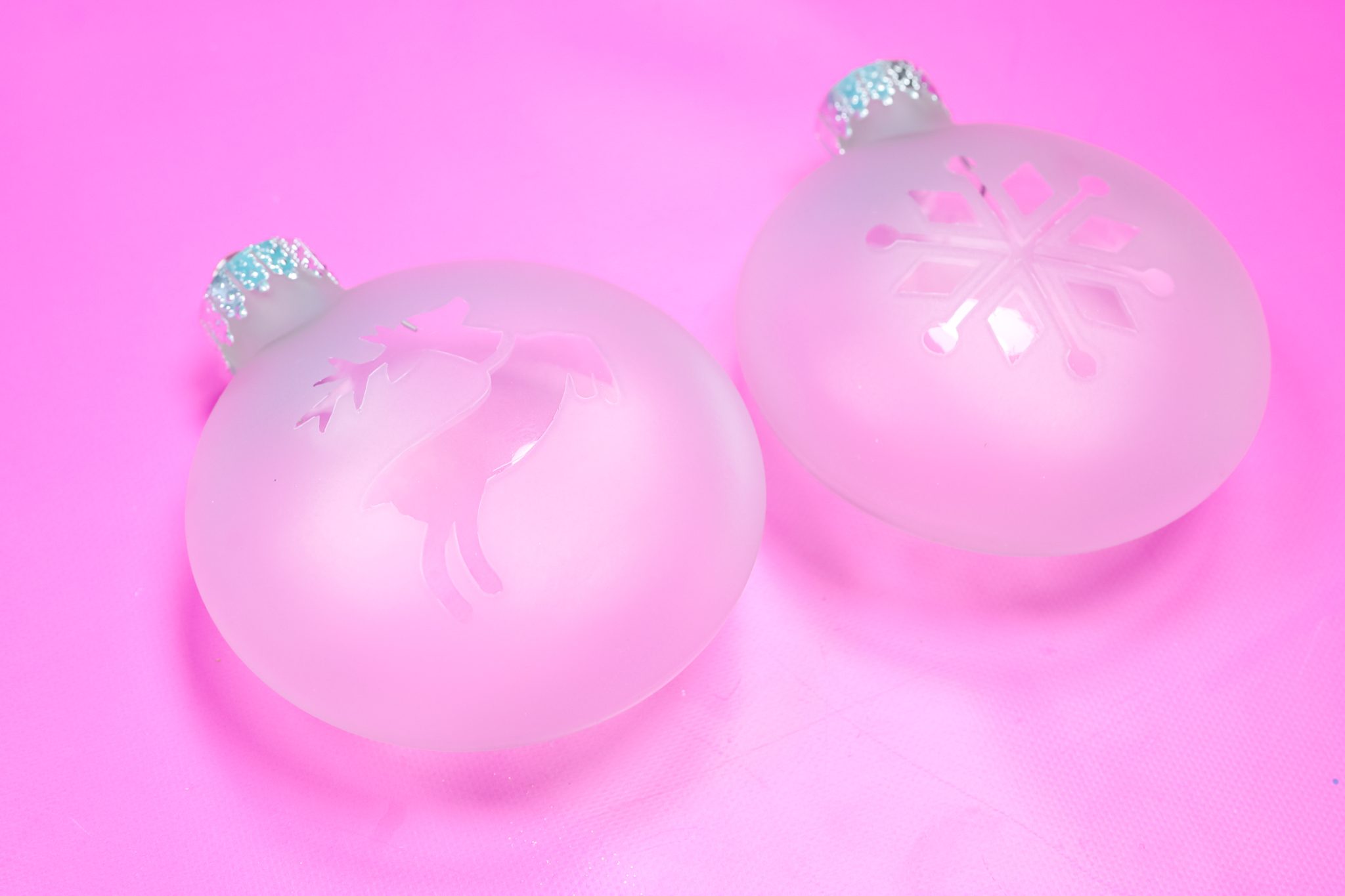 frosted glass christmas ornaments