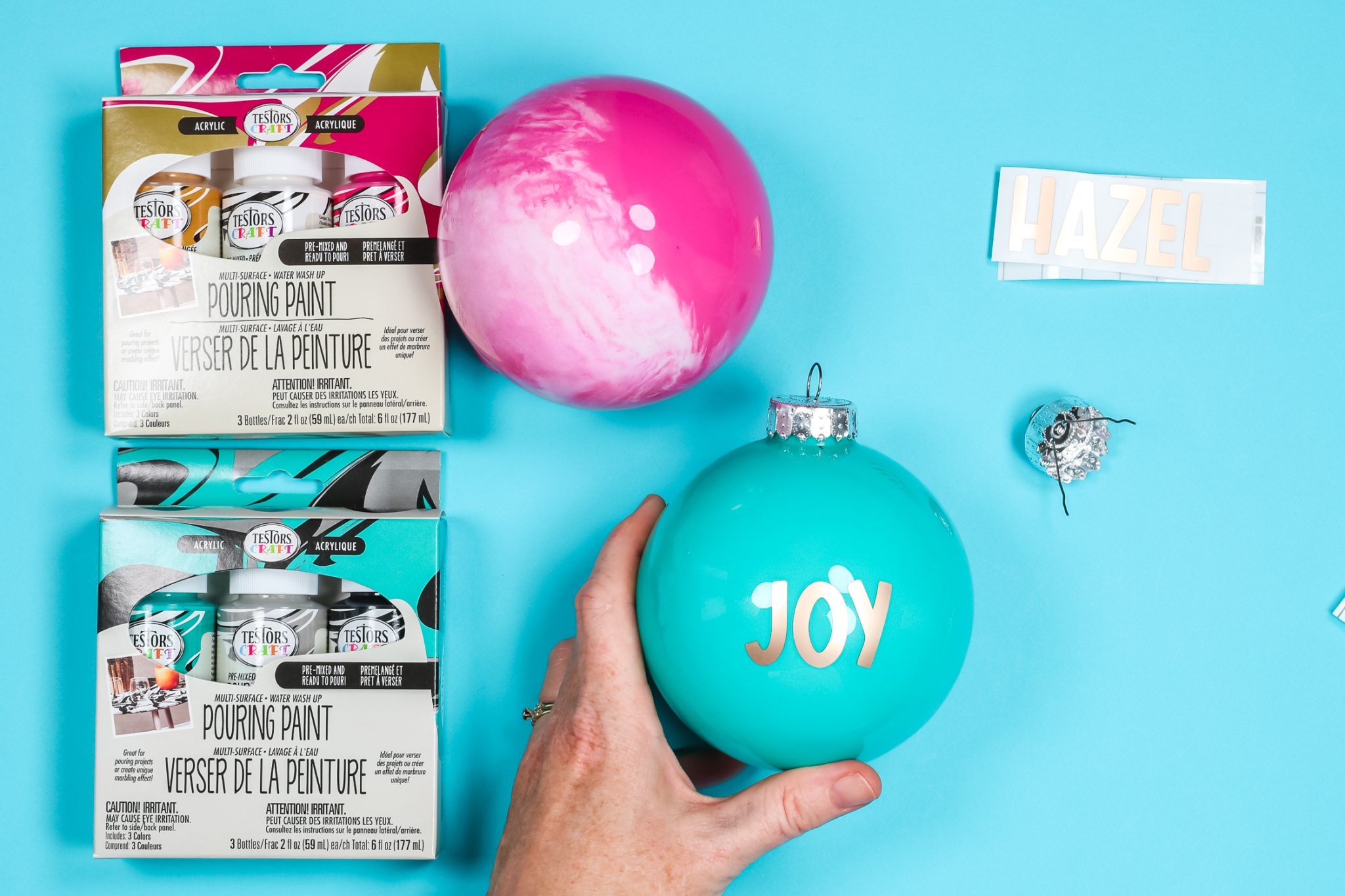 how to add vinyl to a ball ornament
