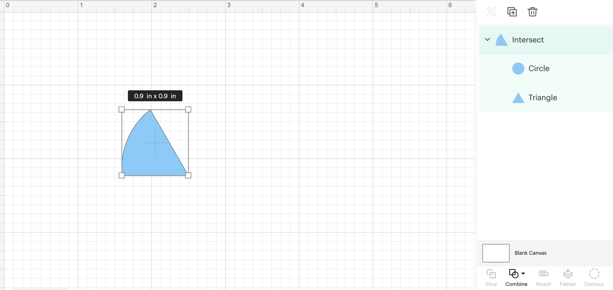 Intersect tool in Design Space.