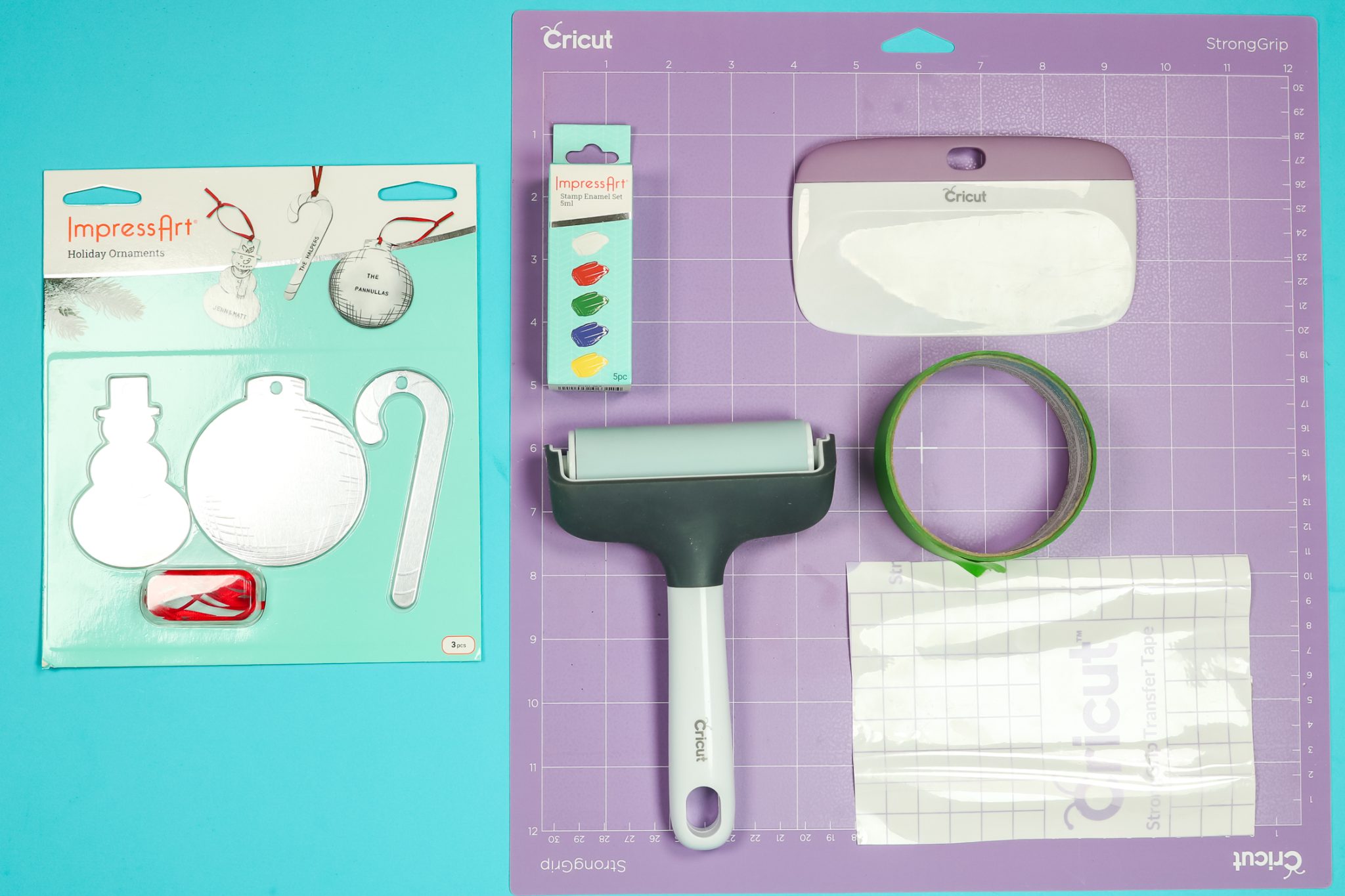 Supplies used for Cricut engraving.