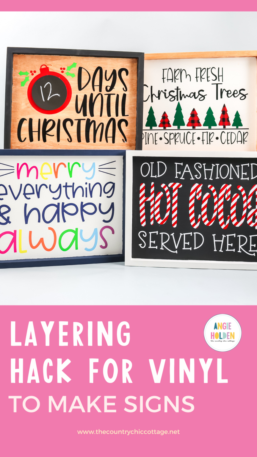 Cricut Signs with Layered Vinyl for the Holidays - Angie Holden The