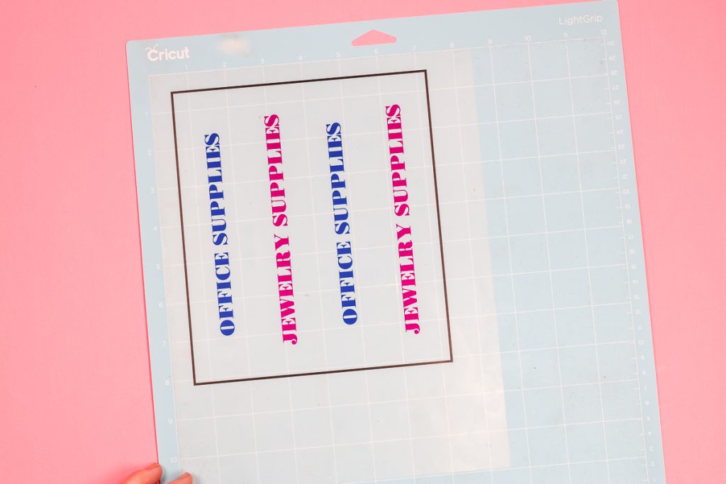 print then cut labels on a cricut mat