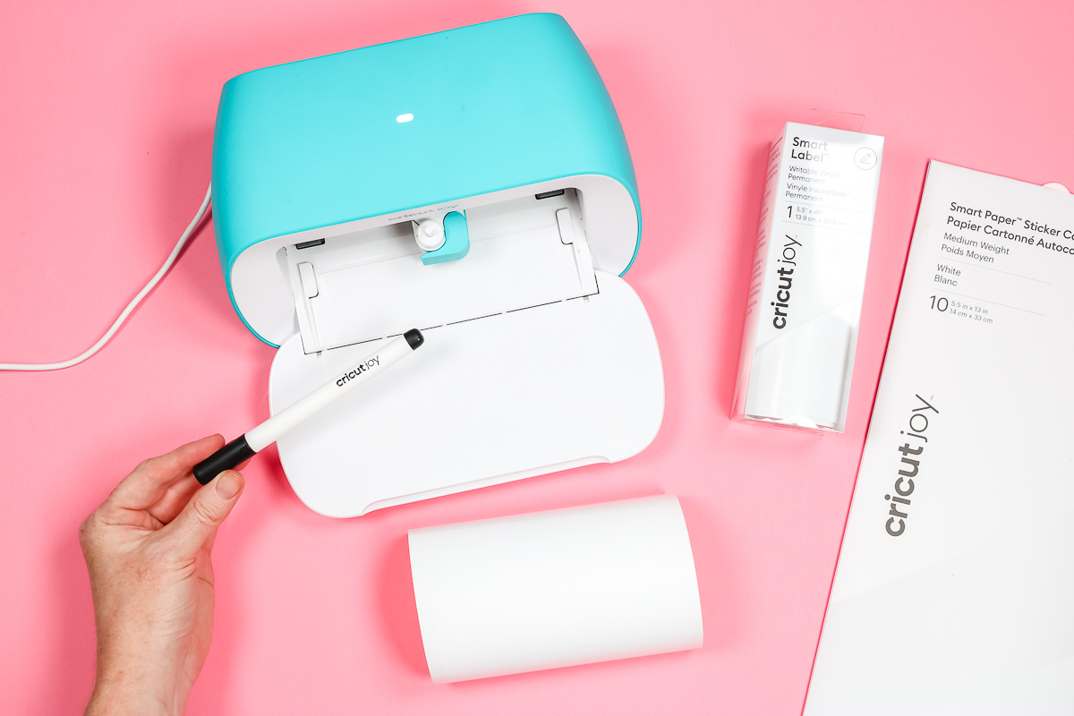 Cricut Joy with Cricut Joy Pen and Smart Writable Vinyl.