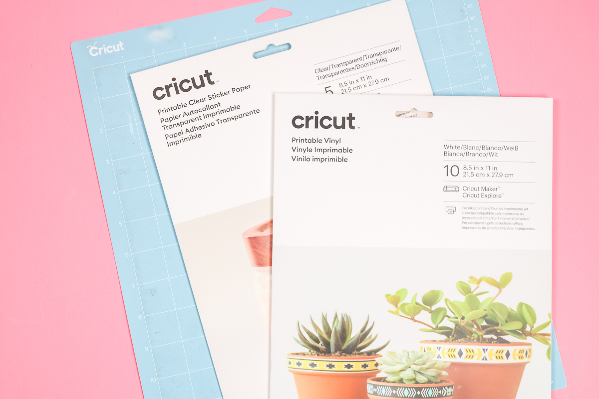 Print then Cut labels with Cricut mat.