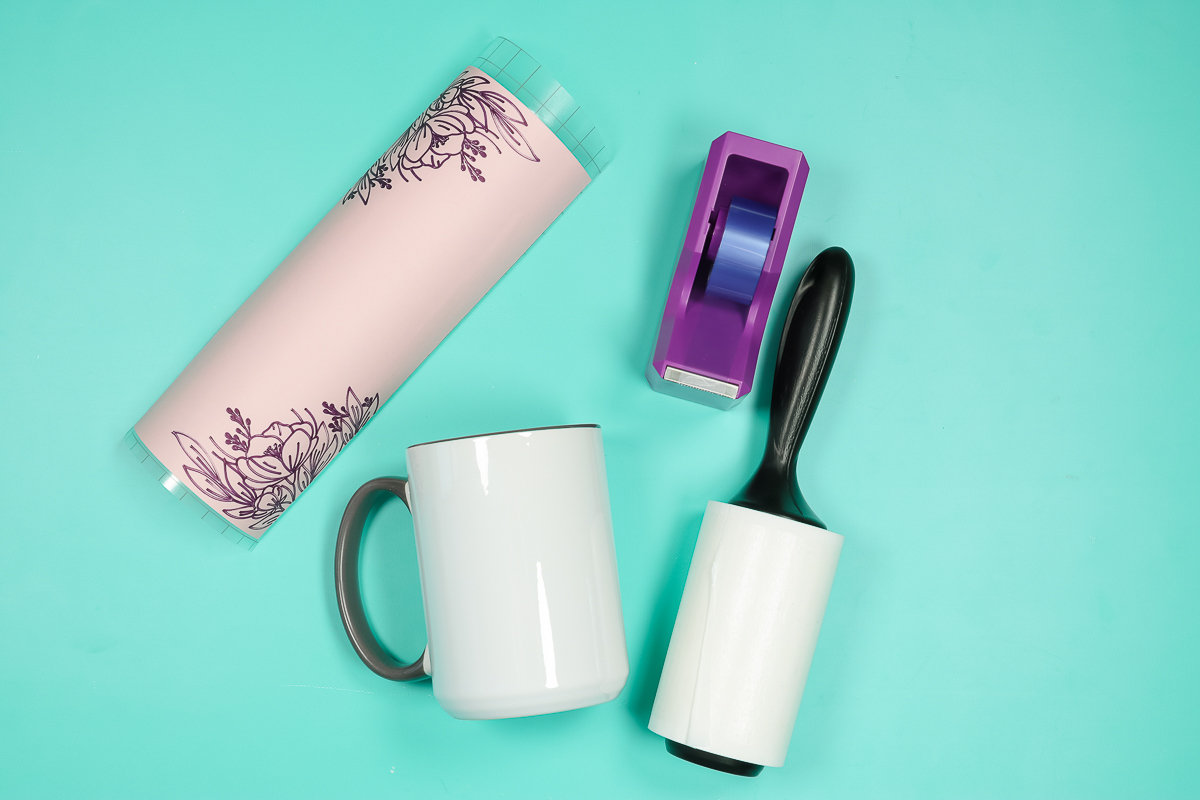 Clean Infusible Ink mug with lint roller.