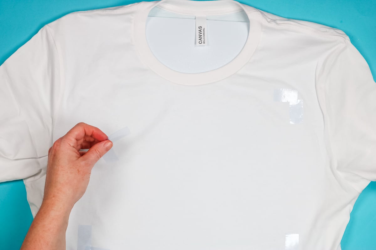 Remove tape from cotton shirt.