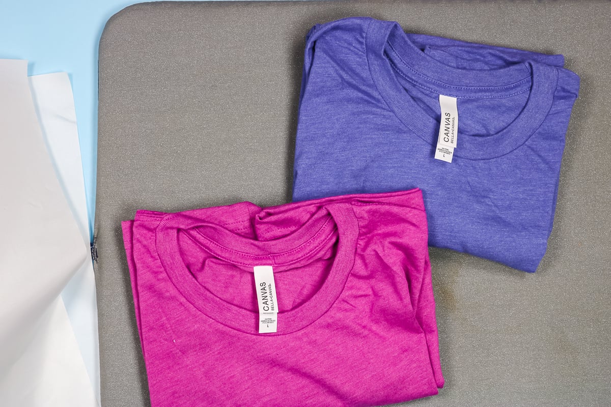 Bella + Canvas shirts with EasyPress Mat.