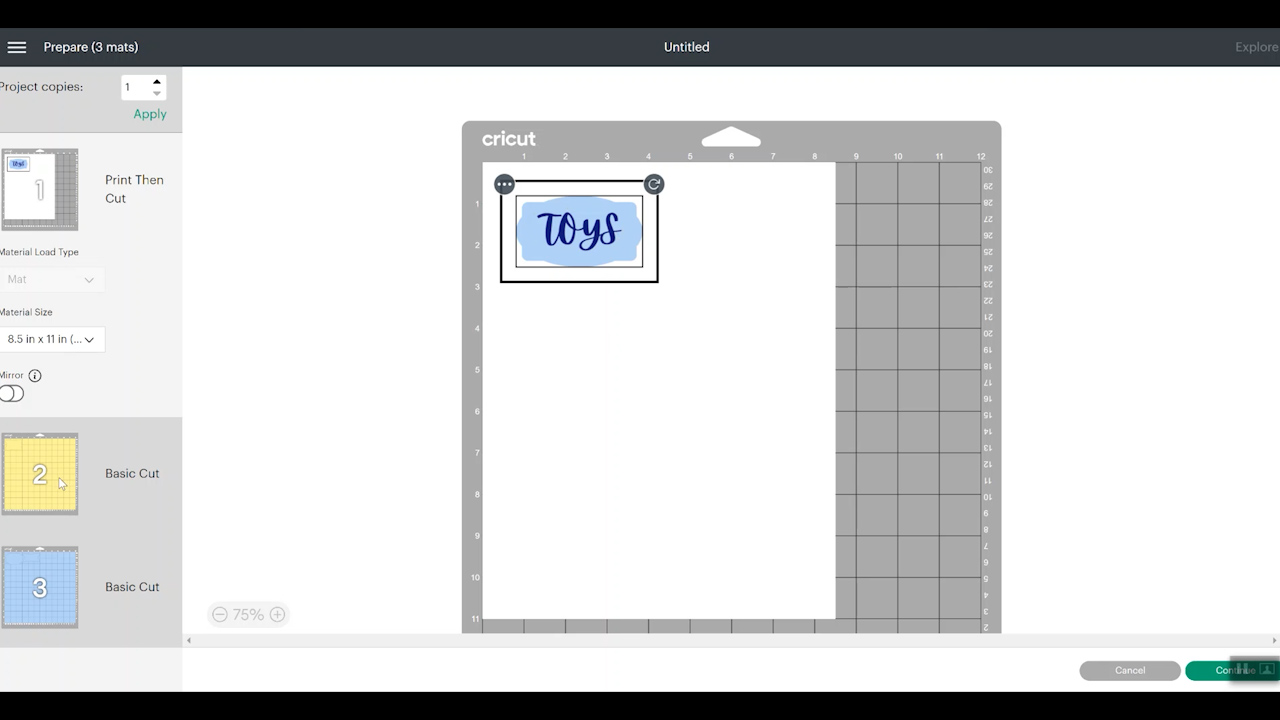 print then cut labels in cricut design space