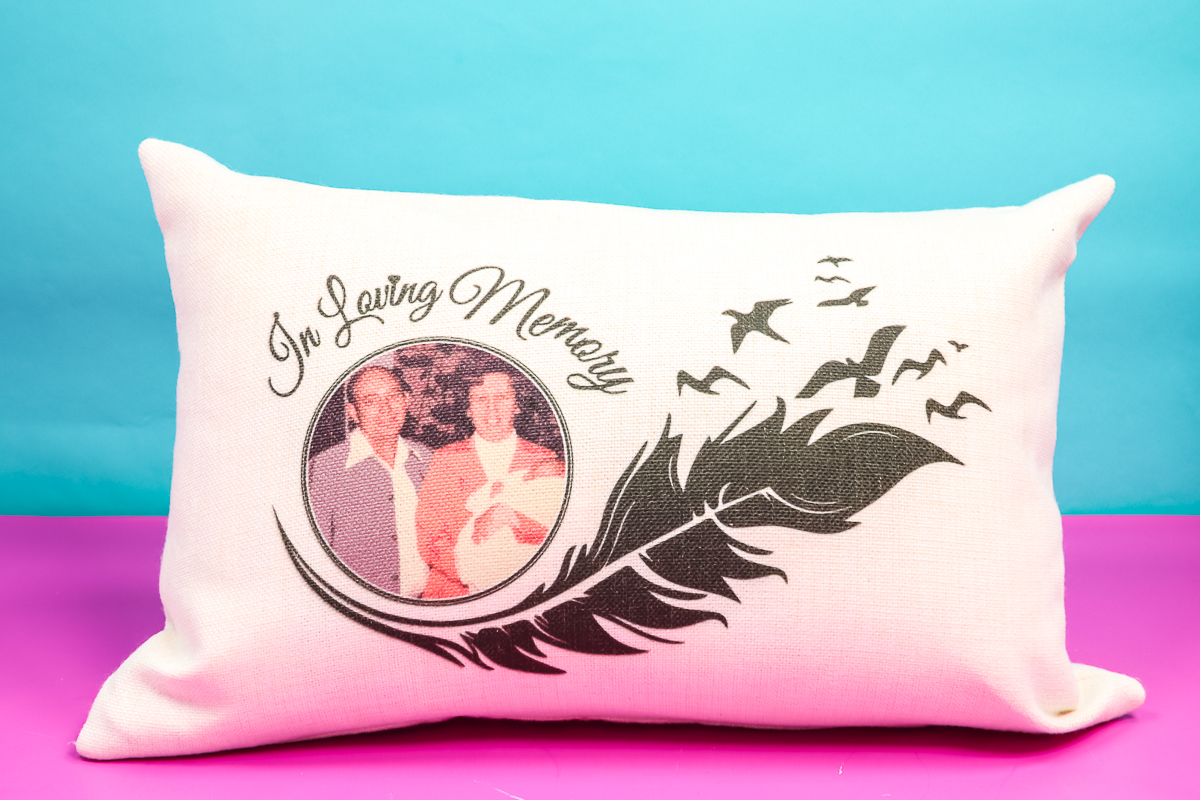 Finished sublimation throw pillow cover.