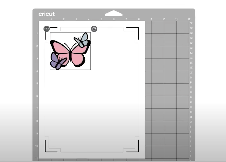 Individual butterfly sticker on mat screen.