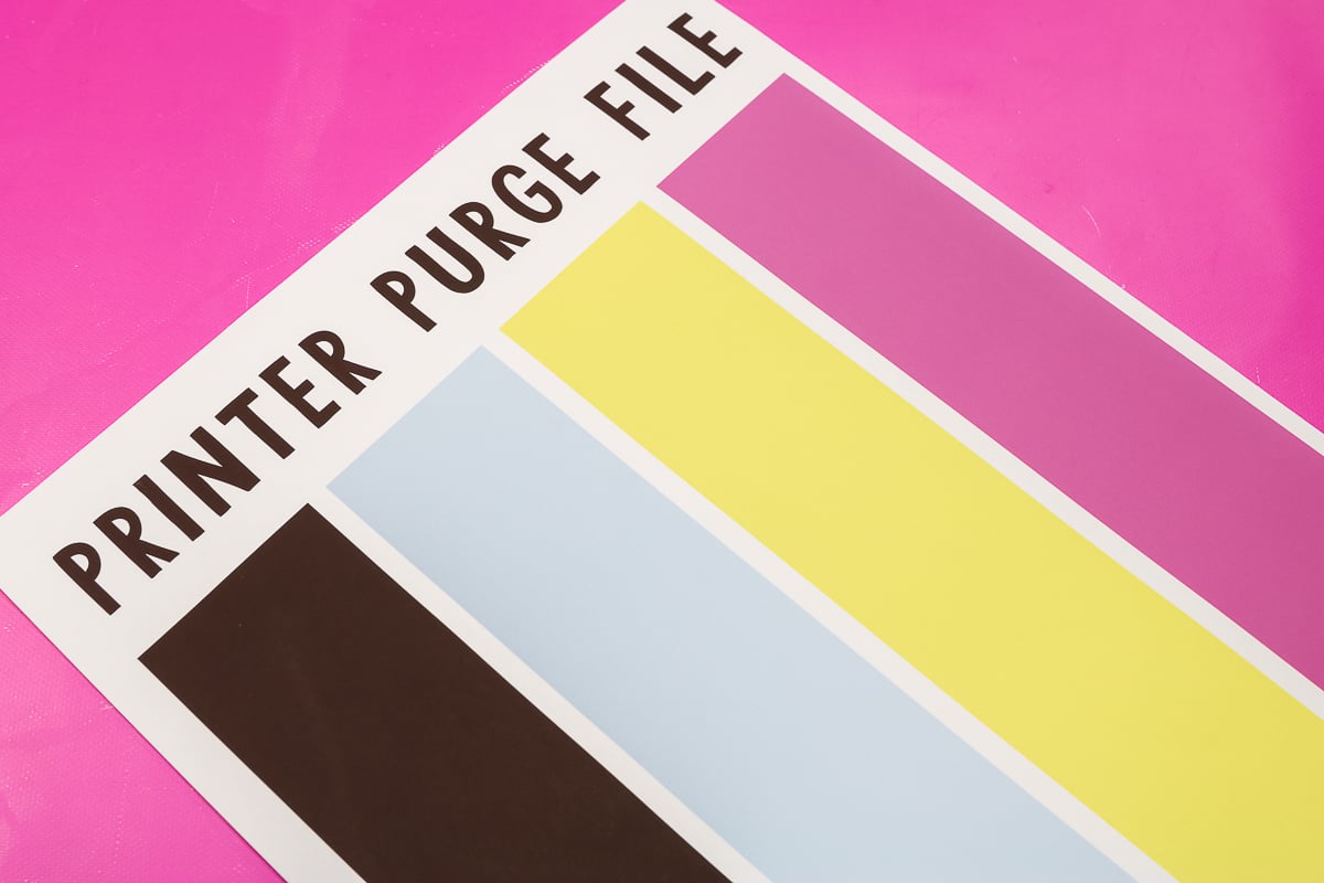Multi-color printer purge file.