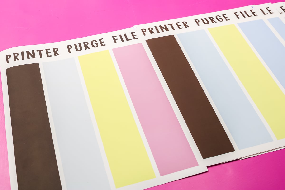 Comparing printer purge files.