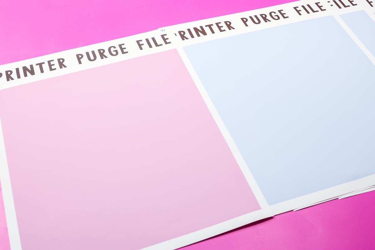 Full magenta printer purge sheet.