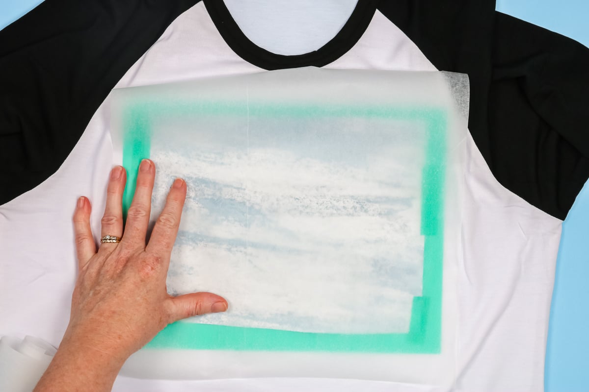 Add protective sheet over sublimation print.