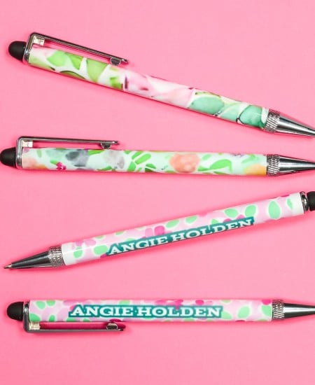 Sublimation wrapped finished pens.