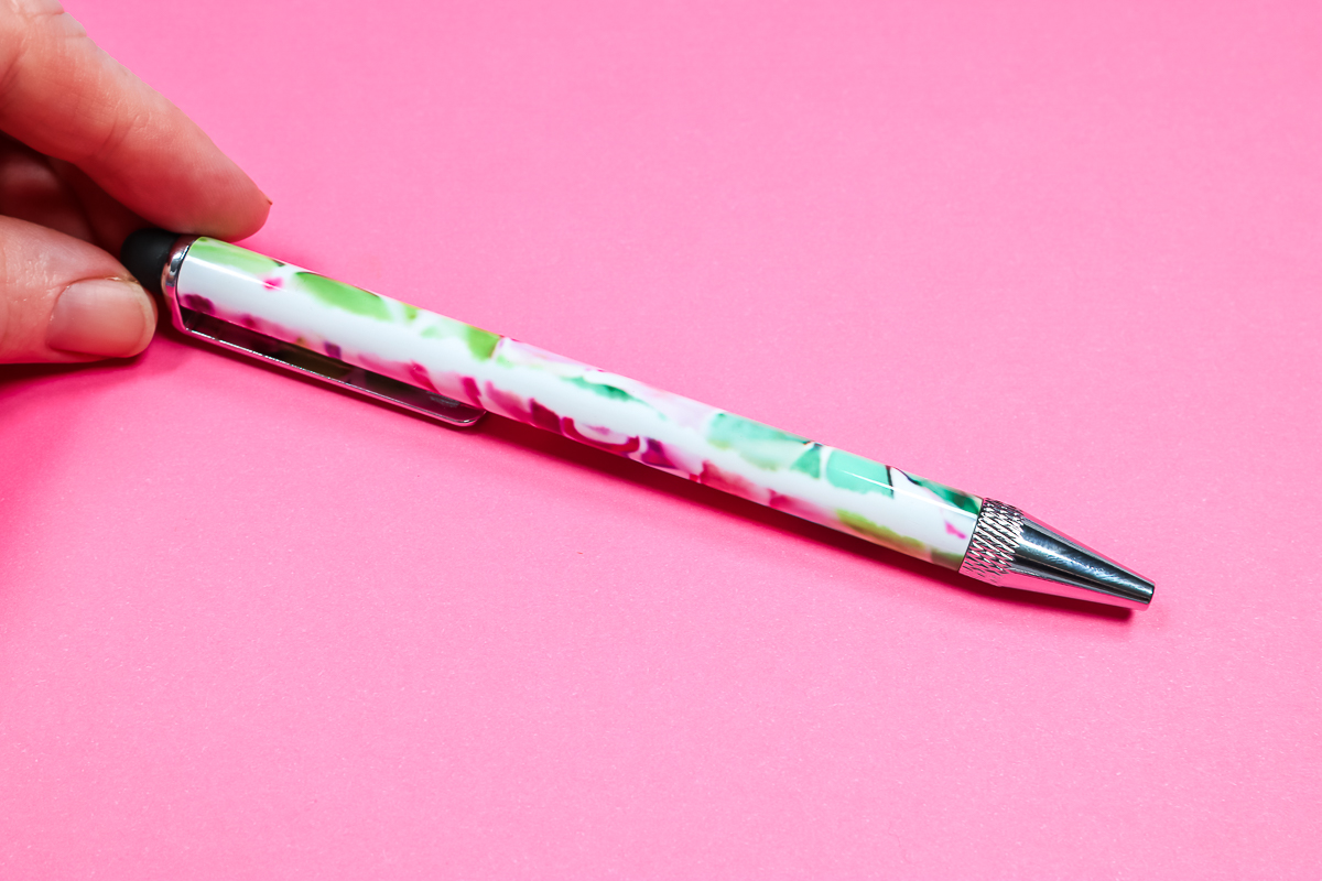 Finished floral sublimation pen.