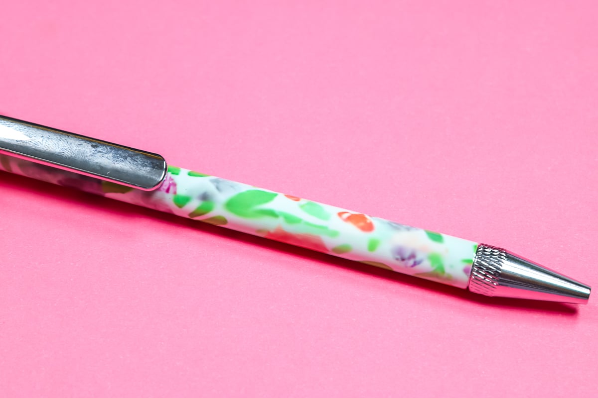 Floral pen with sublimation print.