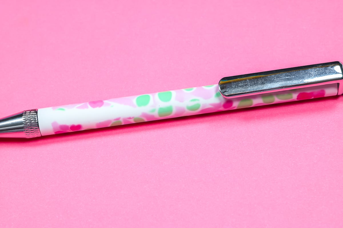 Sublimation pen with torn seam.