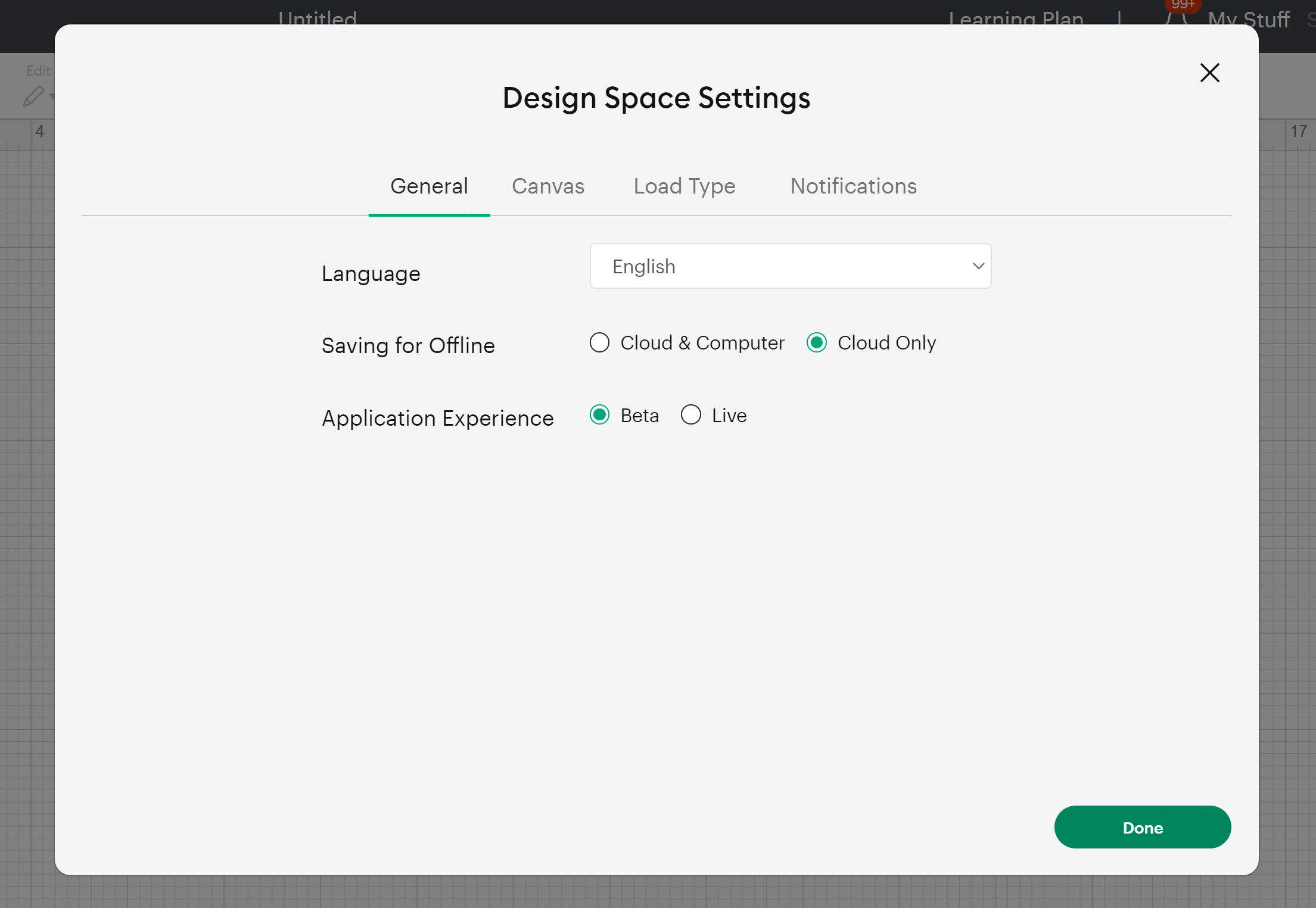 changing cricut design space to beta