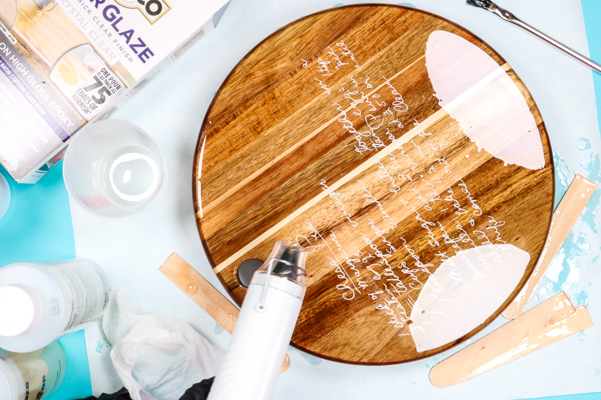 popping bubbles on food safe sealer on wood