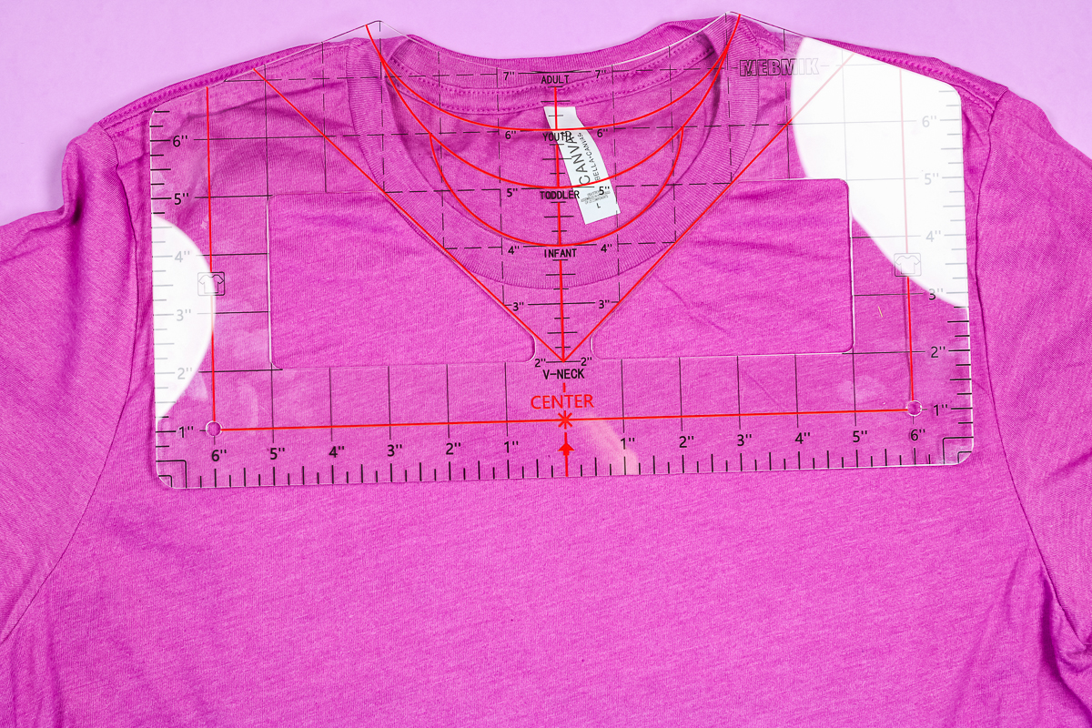 T-shirt design placement one piece ruler.