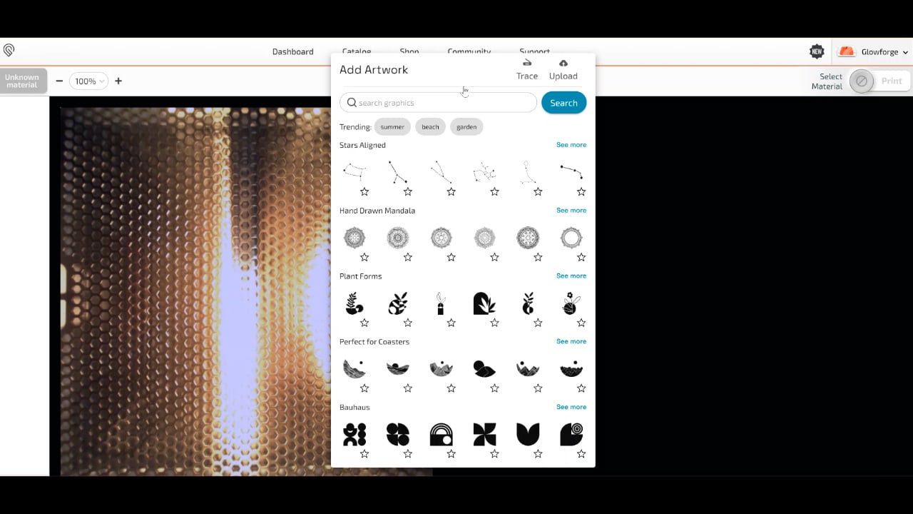 adding artwork to cut on a glowforge