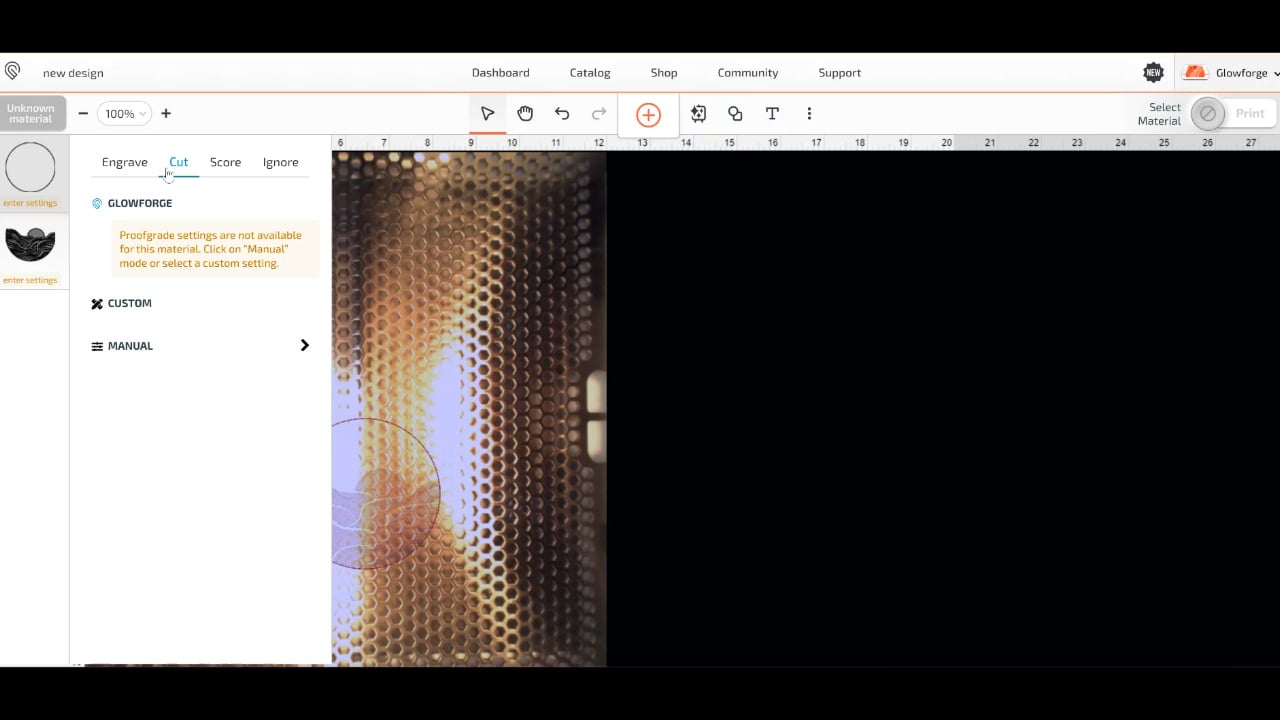 glowforge settings