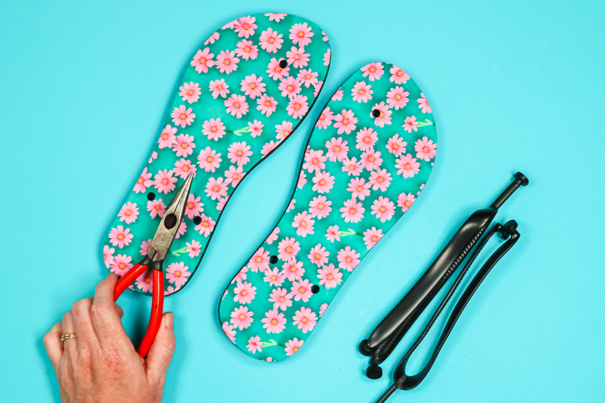 Sublimation flip flops and supplies for adding straps.