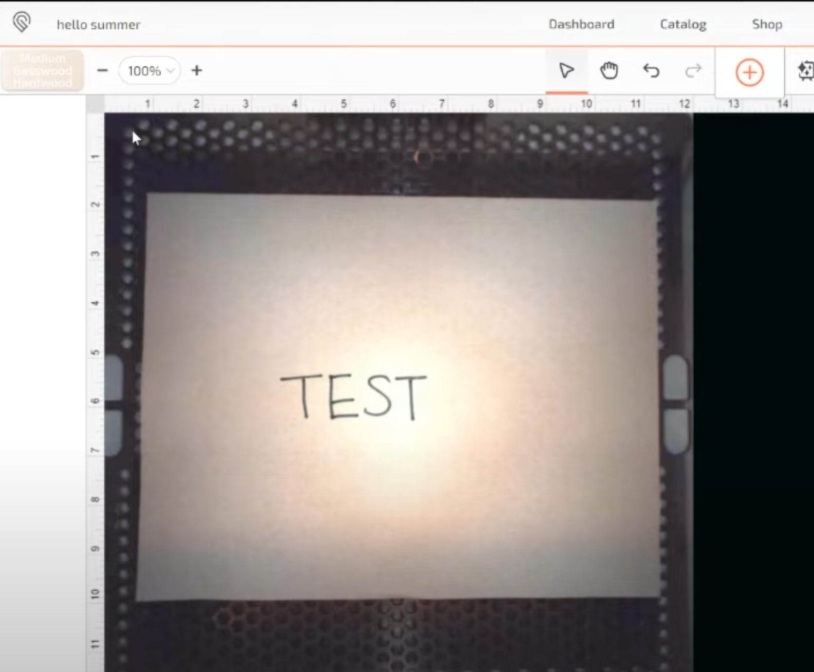 Add paper into Glowforge for the camera to trace.