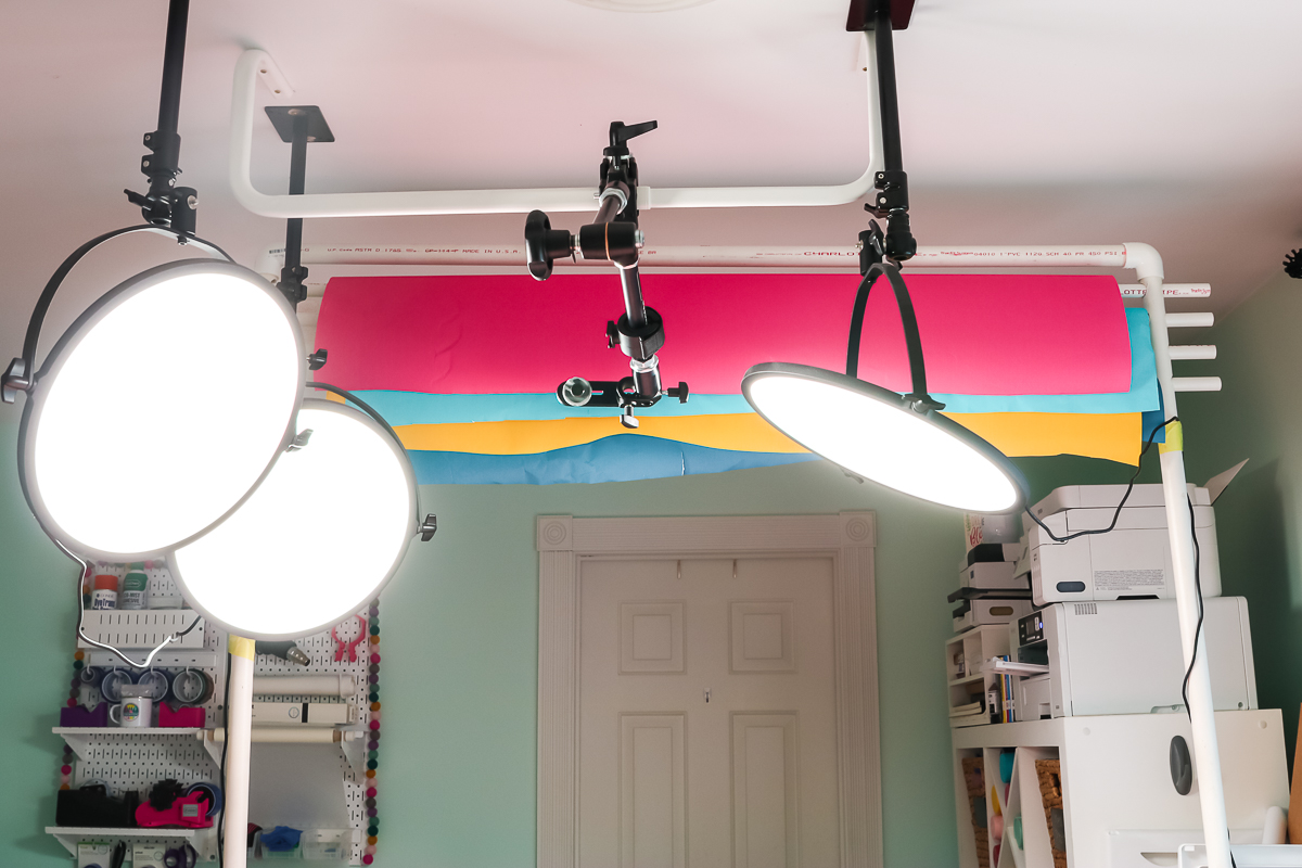 camera and lights mounted in ceiling