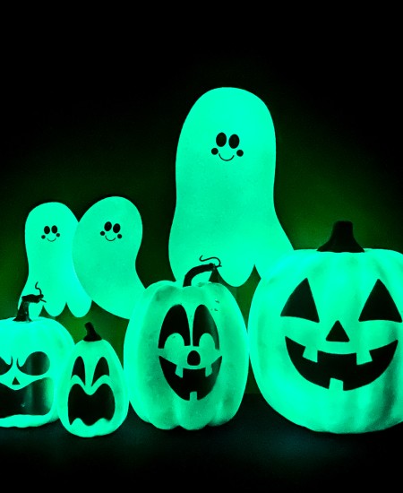 Finished glow in the dark paint halloween projects.