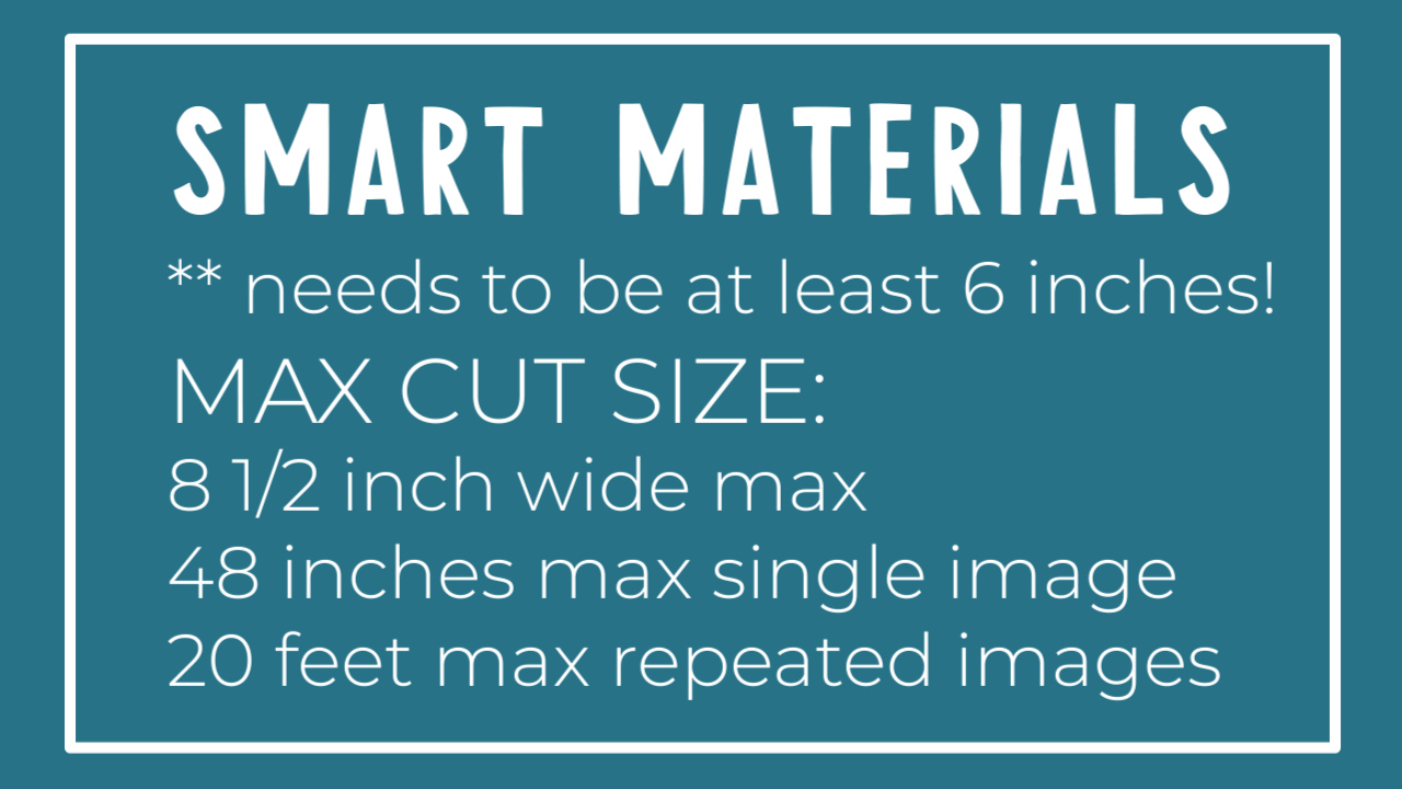 smart materials max cut sizes