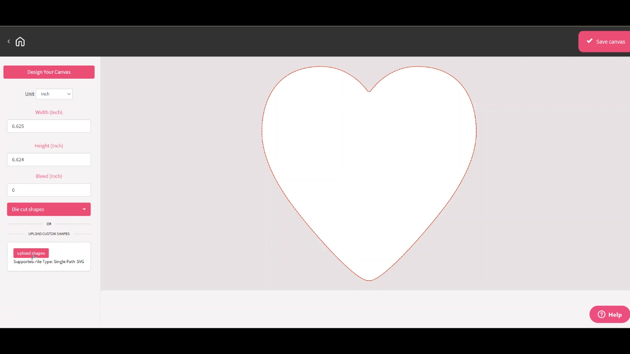 custom canvas shape in designmate