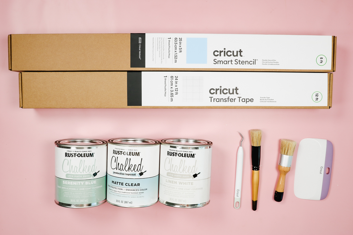 supplies to stencil a table top