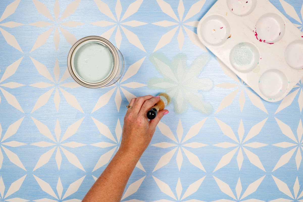 adding paint to stencil vinyl