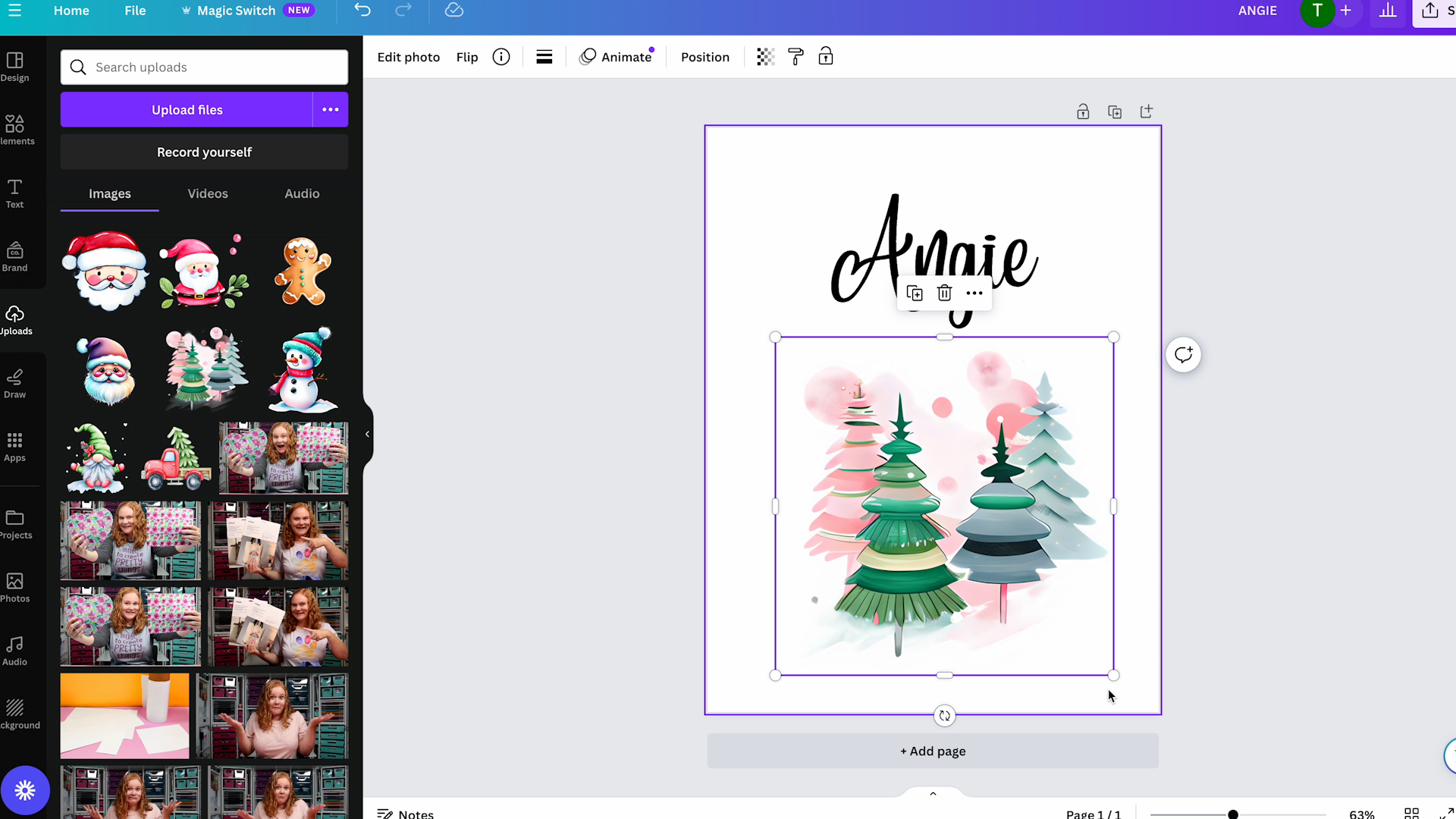 Uploading sublimation images in Canva.